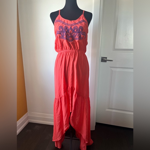 Coral hi/low maxi dress by umgee size medium item 06-06 and 06-07 - Picture 2 of 7